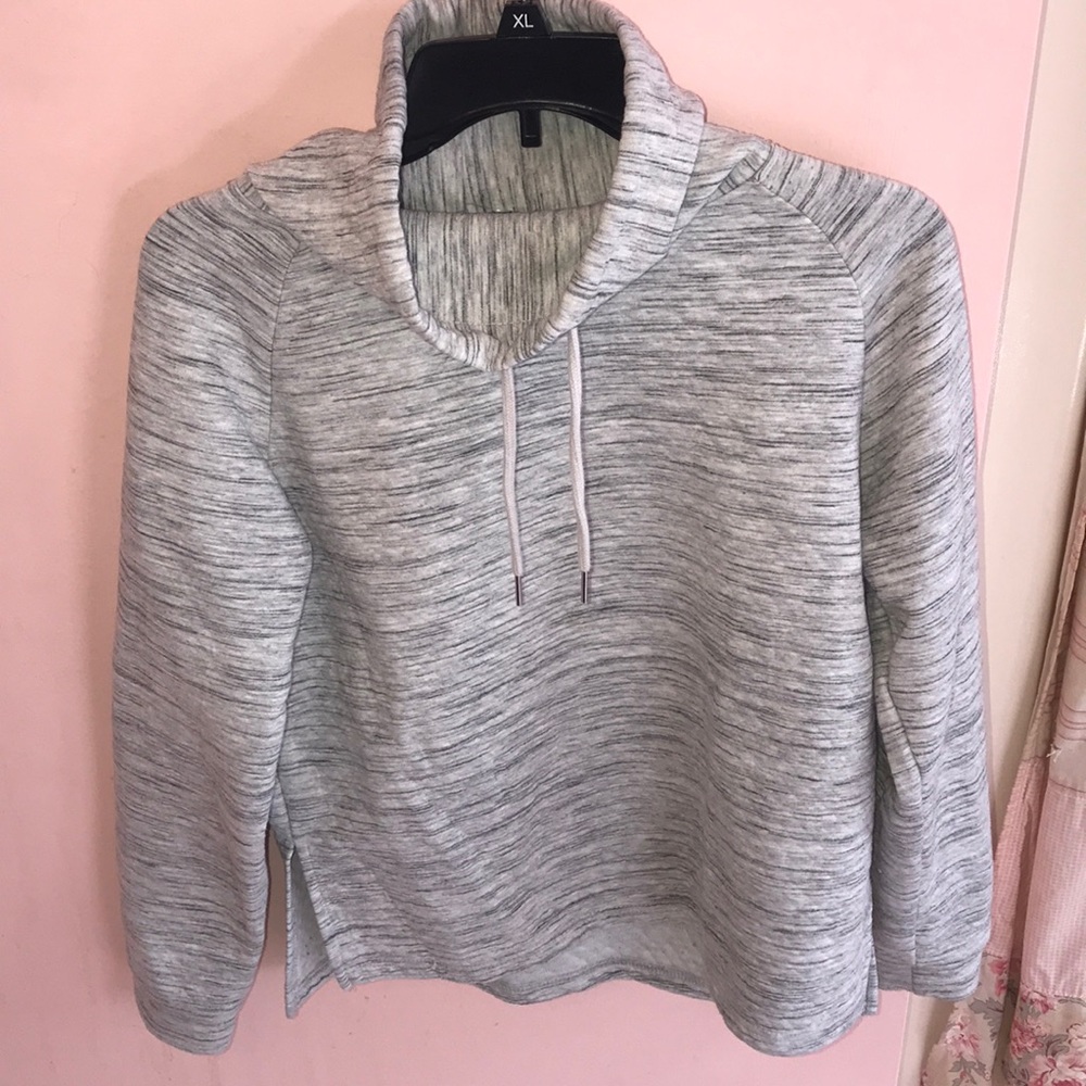 Gray and white sweatshirt